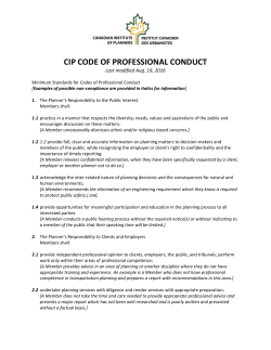 Code of Professional Conduct - Canadian Institute of Planners