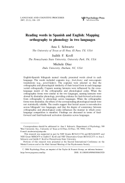 Reading words in Spanish and English