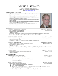 mark a. strand - North Dakota Master of Public Health Home