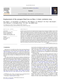 Jaeger et al., entitled "Emplacement of the youngest flood lava on