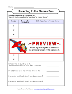Rounding to the Nearest Ten