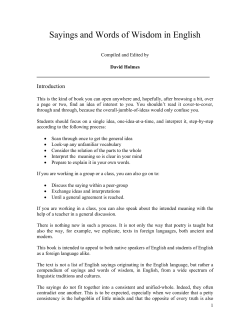 Sayings and Words of Wisdom in English