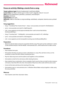 Focus on activity: Making a movie from a song