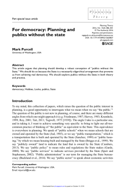 For democracy: Planning and publics without the state