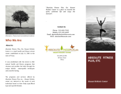 ABSOLUTE FITNESS PLUS, ETC Who We Are