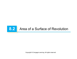 8.2 Area of a Surface of Revolution