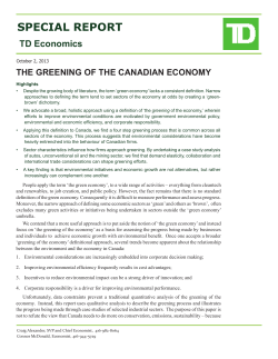 The Greening Of The Canadian Economy