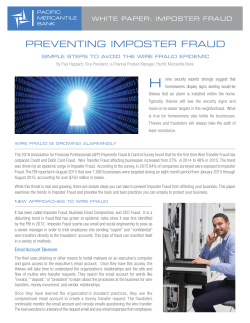 PREVENTING IMPOSTER FRAUD