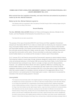 CRIMES AND OTHER LEGISLATION AMENDMENT