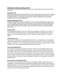 DESCRIPTIONS OF INDIVIDUAL ITBS/CogAT TESTS The