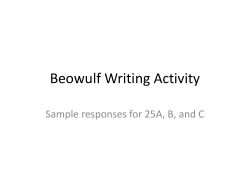 Beowulf Writing Activity