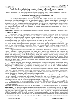 Analysis of precipitating clouds using precipitable water vapour