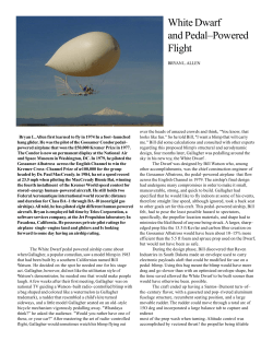 White Dwarf and Pedal–Powered Flight