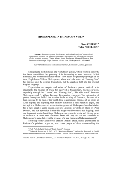 SHAKESPEARE IN EMINESCU`S VISION