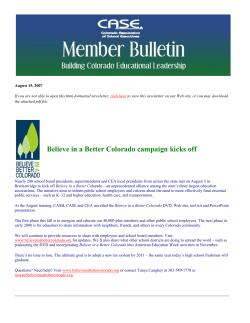 Believe in a Better Colorado campaign kicks off