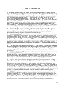 Terms and Conditions of Sale