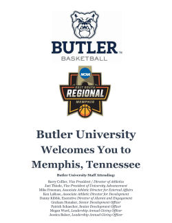 Butler University Welcomes You to Memphis, Tennessee