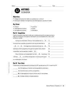 2.2 Mixtures Section Review