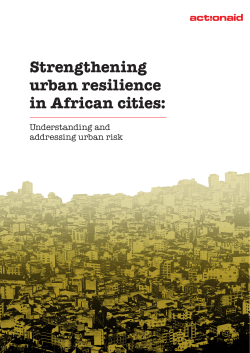 Strengthening urban resilience in African cities