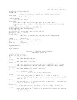 Material Safety Data Sheet Ferric Sulfate Monohydrate MSDS