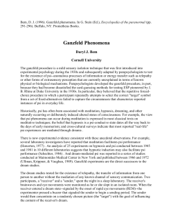 Ganzfeld Phenomena - Spiritual Scientific