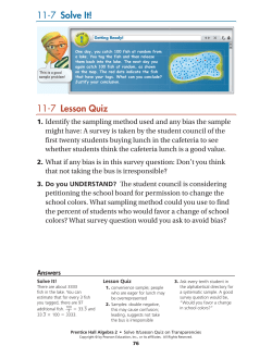 11-7 Lesson Quiz 11-7 Solve It!