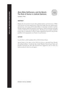 The Role of Humor in Judicial Opinions