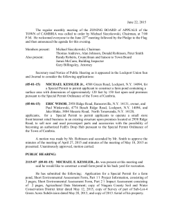 June 22, 2015 - Town of Cambria