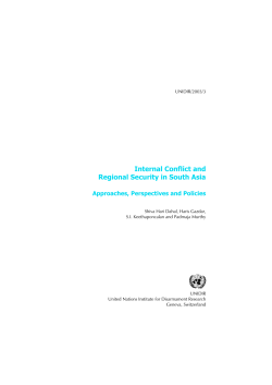 Internal Conflict and Regional Security in South Asia