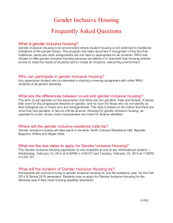 Gender Inclusive Housing Frequently Asked Questions