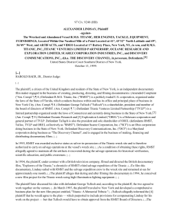 The Wrecked and Abandoned Vessel RMS TITANIC, HER ENGINES