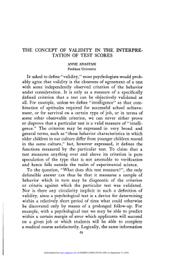 example, with a psychological test we may be able to