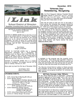 December 2016 - School District of Shiocton