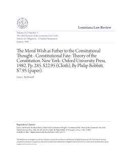 Constitutional Fate - DigitalCommons @ LSU Law Center
