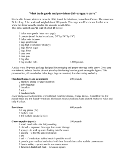 Inventory of Canoe Cargo