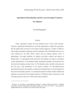 Agricultural liberalization and the least developed countries