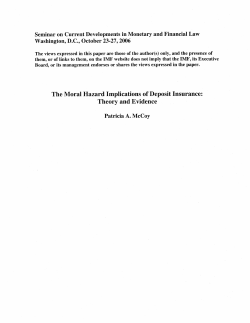 The Moral Hazard Implications of Deposit Insurance