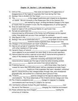 Chapter 14, Section 1, Life and Geologic Time 1) Units on the