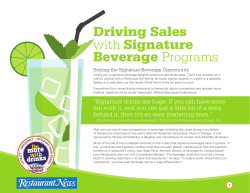 Driving Sales with Signature Beverage Programs