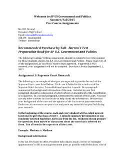 AP American Government Summer Assignment