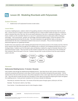 Lesson 20: Modeling Riverbeds with Polynomials