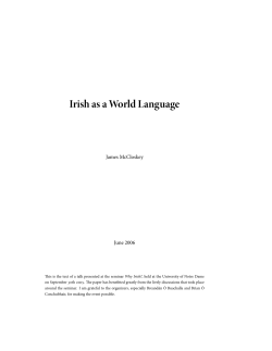 Irish as a World Language