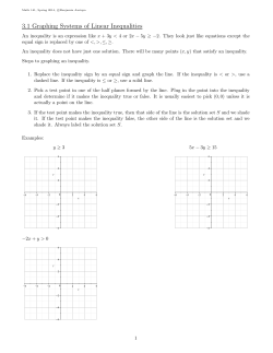 3.1 Graphing Systems of Linear Inequalities