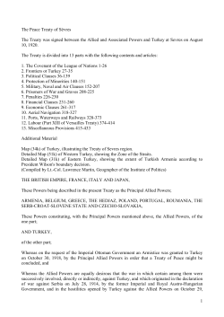 The Peace Treaty of S&egrave;vres