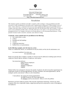 Parallelism - IU School of Liberal Arts @ IUPUI