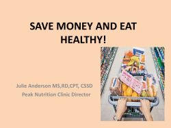 SAVE MONEY AND EAT HEALTHY!
