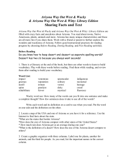 Arizona Way Out West &ndash; Sharing Facts and Text