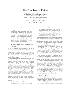 Identifying Topics by Position