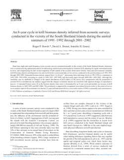 An 8-year cycle in krill biomass density inferred from acoustic