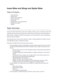 Insect Bites and Stings and Spider Bites